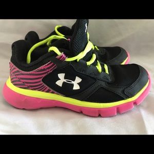Under Armour Girls Shoes 13 K Pink/Black